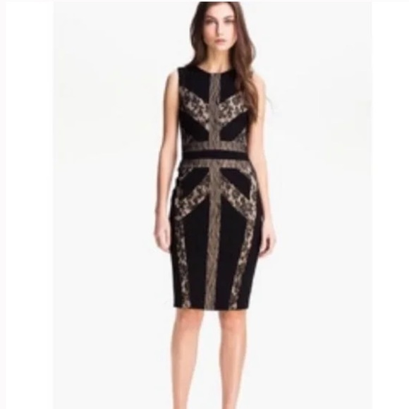 Bcbg Max Azria Lace Detailed Stretchy Fitted Dress - Picture 6 of 7